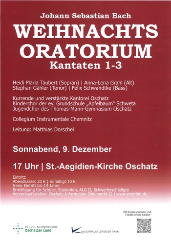 Konzertplakat zur Aufführung des WO am 09.12.23 in Oschatz